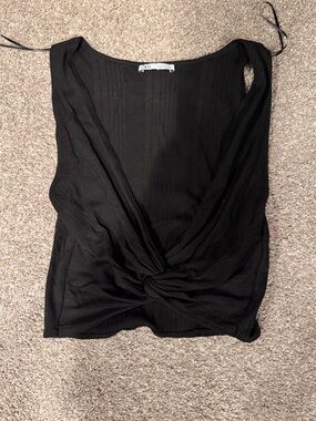 Zara Black Twist Crop Top